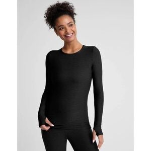 Beyond Yoga Featherweight Classic Crew Long Sleeve Pullover Darkest Night XL
